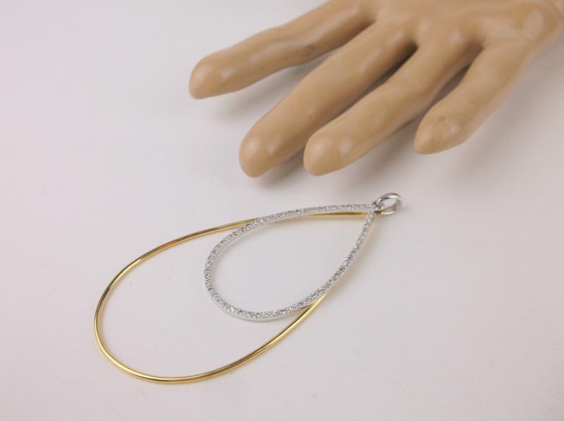 New Large Sterling Silver Teardrop Pendant (1 of 2)