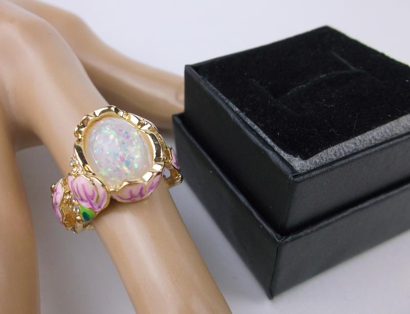 New Boxed Gold Over Sterling Enameled Ring 7.5 (1 of 3)