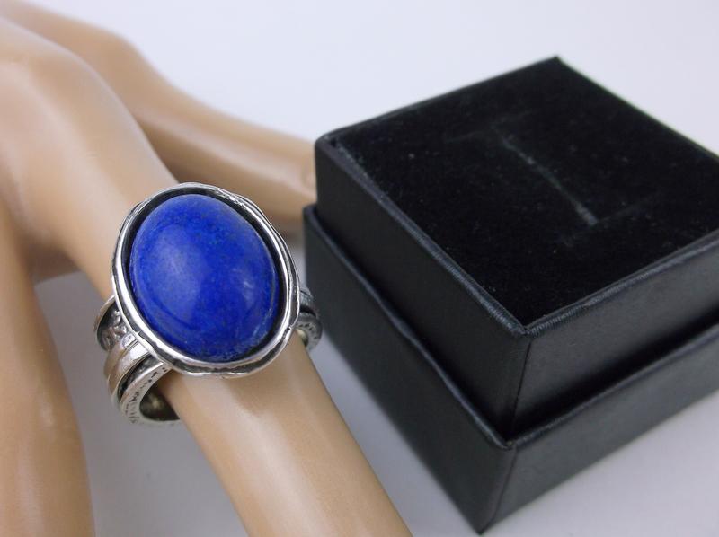 Stunning Boxed Israel Sterling Silver Lapis Ring 8 (1 of 4)