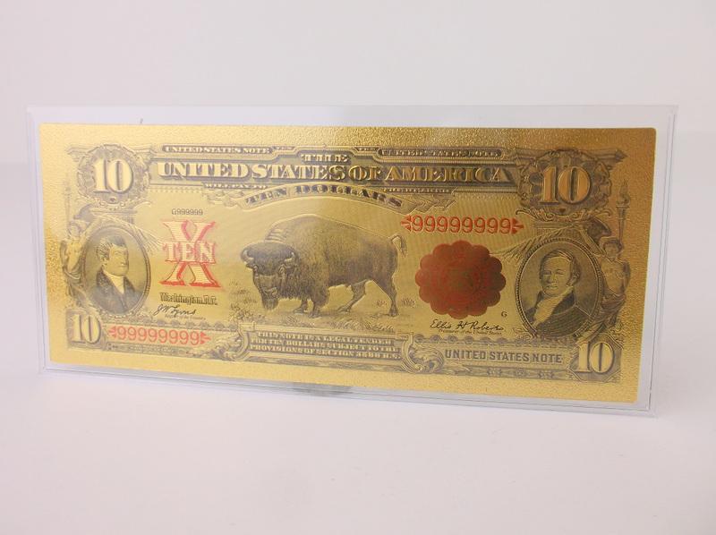 24kt Gold US $10 Ten Dollar Bill (1 of 3)