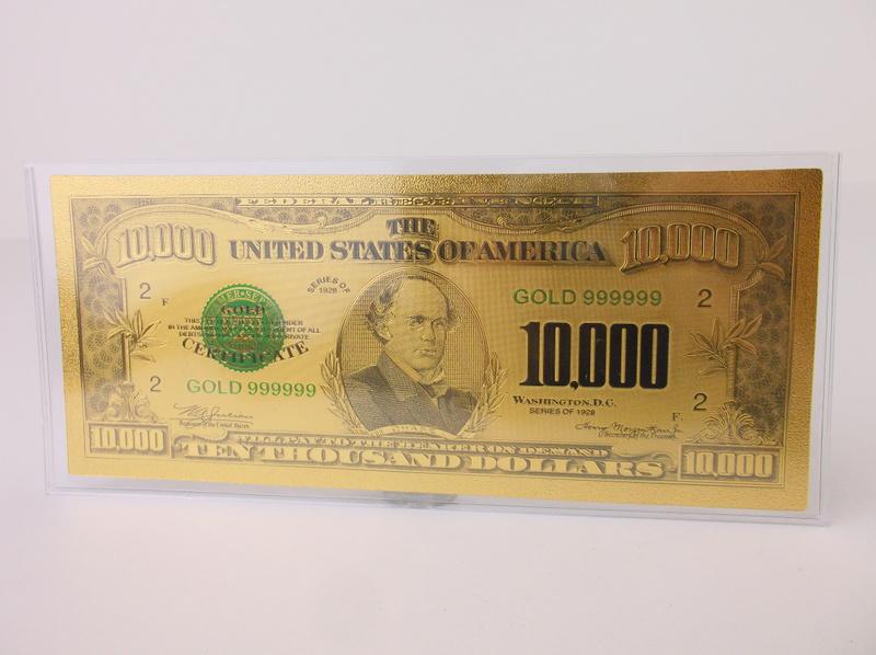 24kt Gold US $10000 Ten Thousand Dollar Bill (1 of 4)