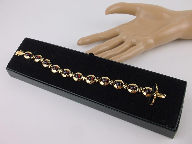 New Boxed Gold Over Sterling 11ct Ruby Bracelet 7.5" (1 of 4)