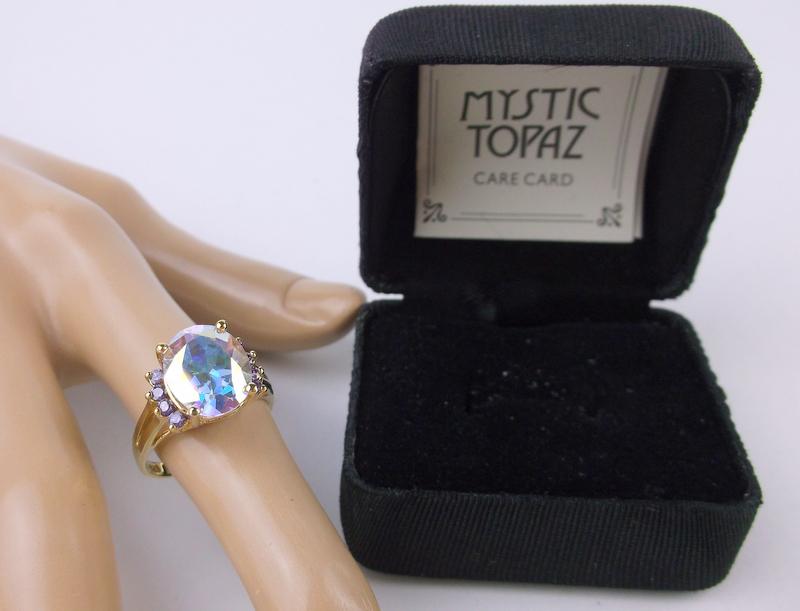 New Boxed Gold Over Sterling Mystic Topaz Ring 8 (1 of 3)