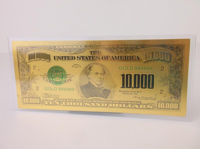 24kt Gold US $10000 Ten Thousand Dollar Bill (1 of 3)
