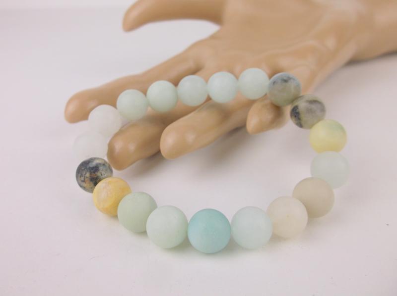 New Healing Genuine Matte Amazonite Bracelet Large (1 of 1)