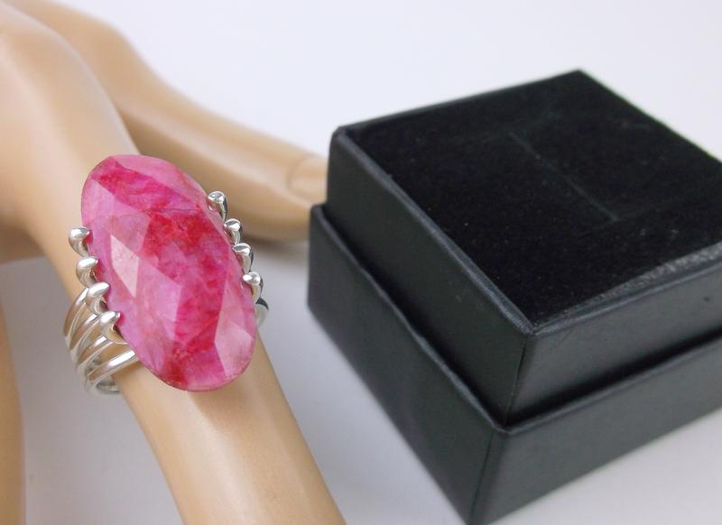 New Boxed Sterling Silver 14ct Ruby Ring Size 7 (1 of 2)