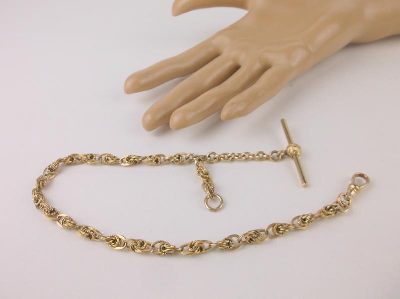Stunning Antique 12kt GF Pocket Watch Chain 13" Thick (1 of 4)