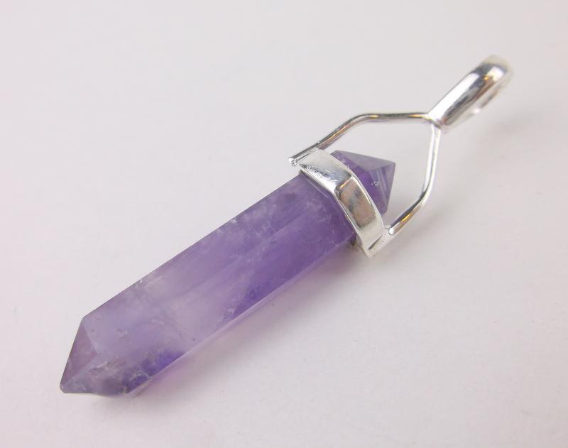 New Large Sterling Healing Amethyst Pendant Geode (1 of 1)