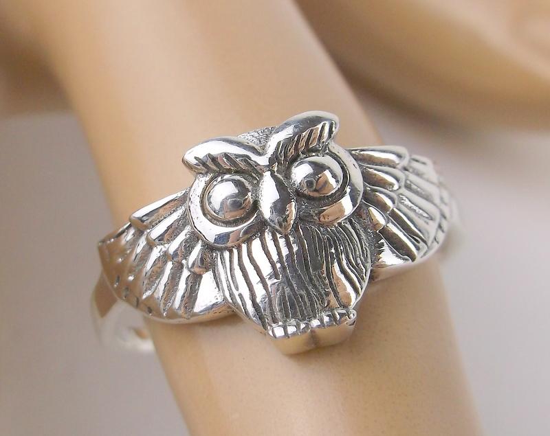 New Sterling Silver Owl Ring Size 8.5 (1 of 2)
