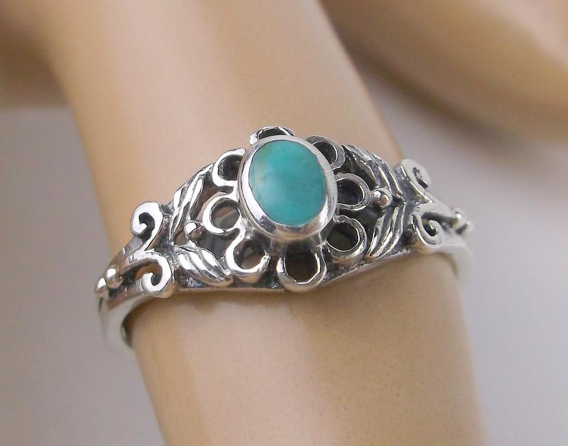 New Sterling Silver Turquoise Ring Size 5.75 (1 of 1)
