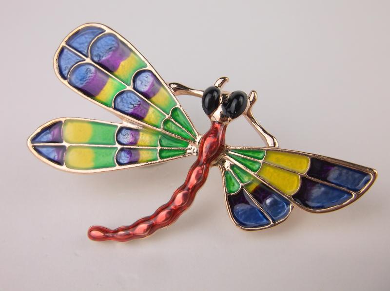 Stunning Enameled Dragonfly Brooch (1 of 1)