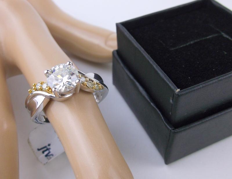 New Boxed Sterling Silver 1ct Fire Moissanite Ring 10 (1 of 3)