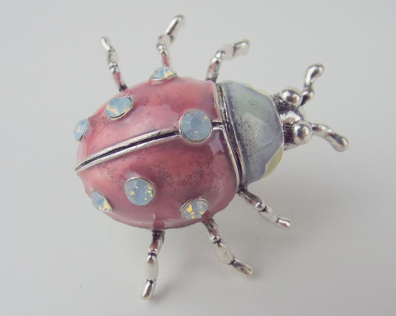 Stunning Enameled Rhinestone Ladybug Brooch large (1 of 1)