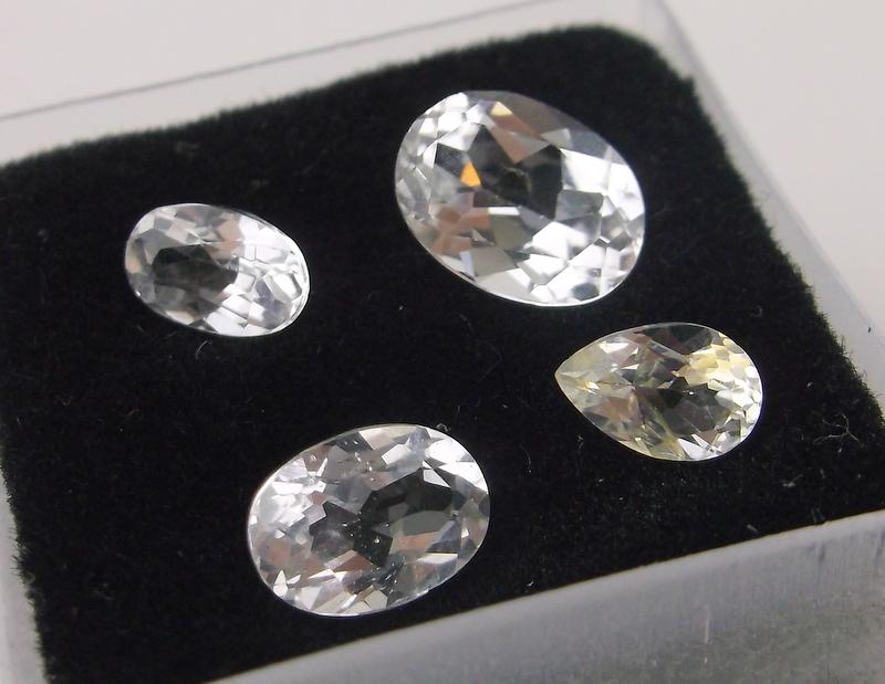 4 Stunning Genuine White Topaz Gemstones (1 of 2)