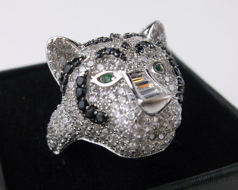 New Boxed Sterling Silver White Tiger Ring 7 (1 of 4)