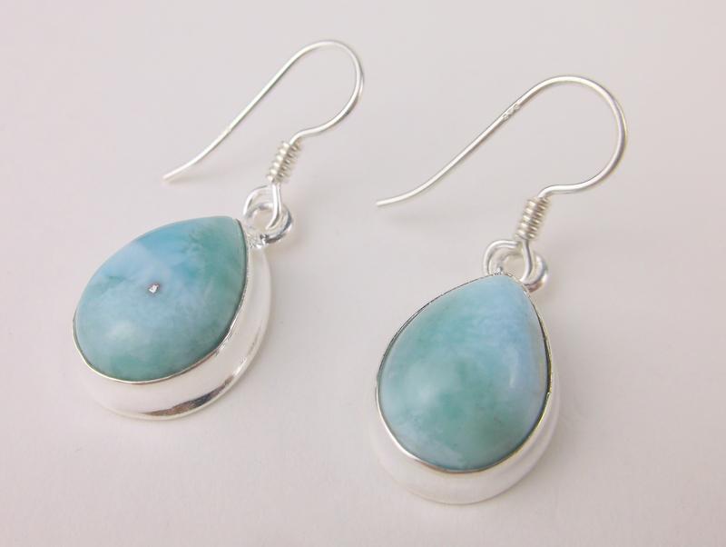 New Sterling Silver Larimar Drop Earrings (1 of 1)