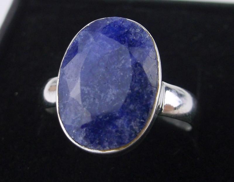 New Boxed Sterling Silver 6ct Sapphire Ring Size 8 (1 of 1)