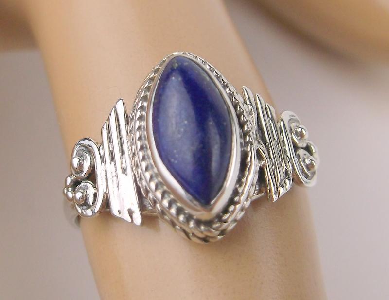 New Sterling Silver Lapis Ring Size 6 (1 of 1)