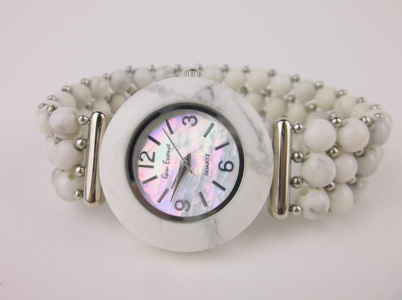 New Genuine Abalone Howlite Wristwatch: new condition