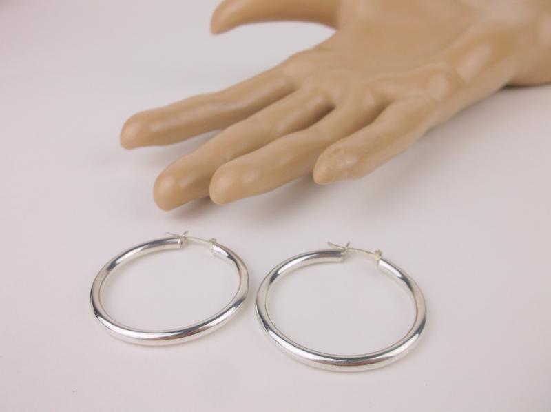 Stunning Large Sterling Silver Hoop Earrings (1 of 1)