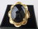 New Boxed Huge Sterling Silver Black Obsidian Ring 11