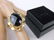 New Boxed Huge Sterling Silver Black Obsidian Ring 11 - 2