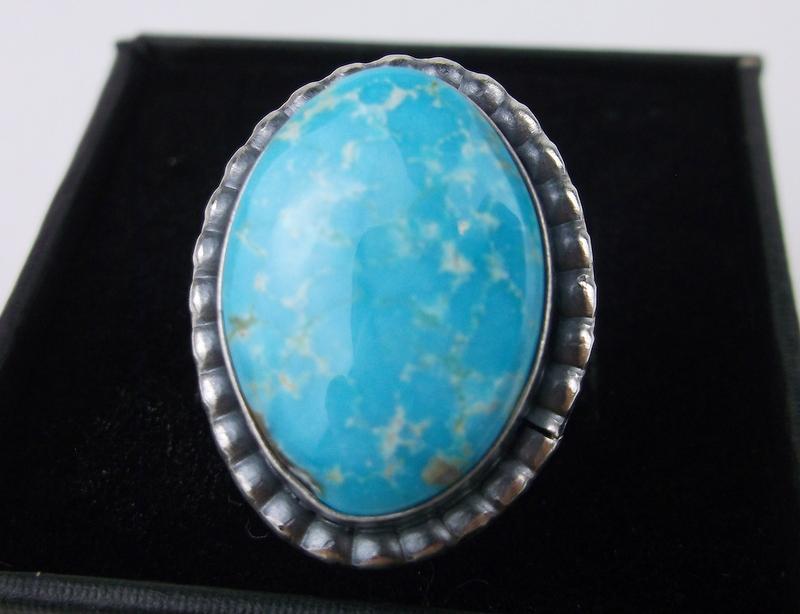 Eli Skeets Navajo Sterling King Turquoise Ring 10 (1 of 2)