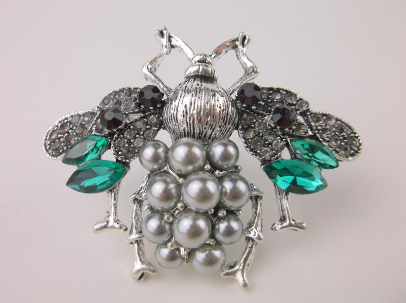 Stunning Large Enameled Rhinestone Bee Insect Brooch (1 of 1)