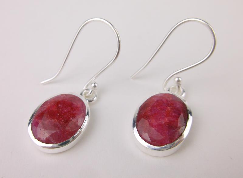 New Sterling Silver 6ct Ruby Drop Earrings (1 of 1)
