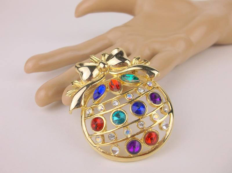 Stunning Large Vintage Rhinestone Christmas Brooch (1 of 1)