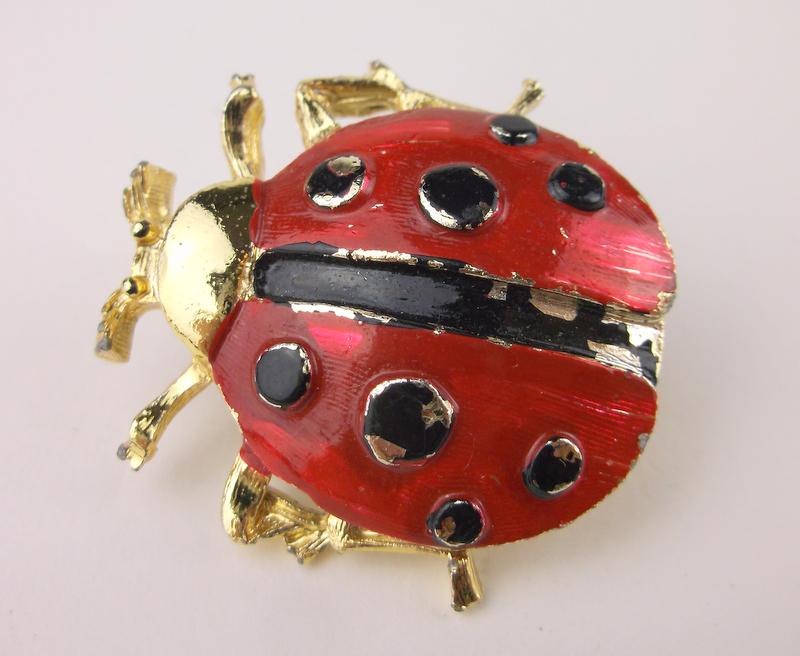 Vintage Enameled Ladybug Brooch (1 of 1)