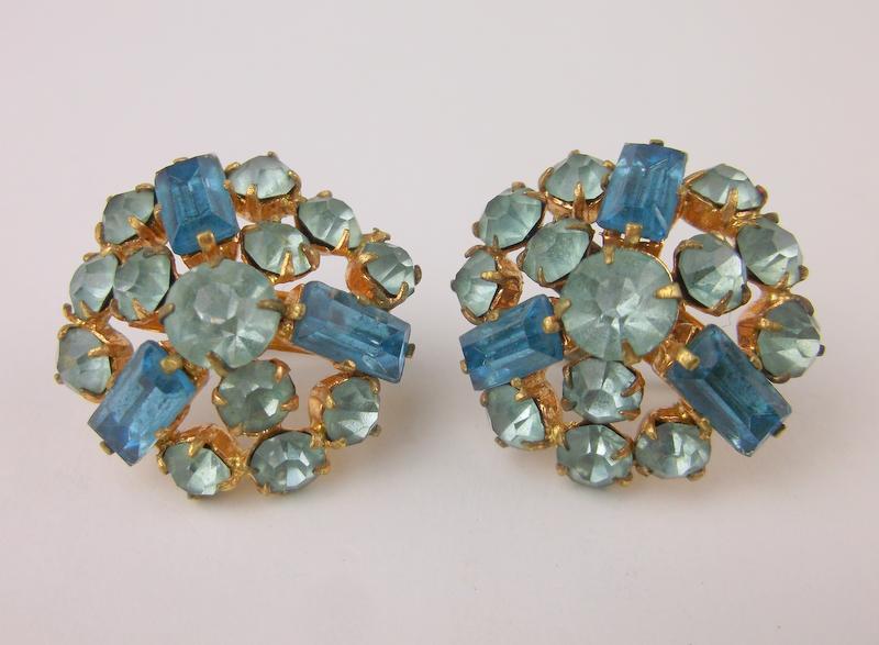 Gorgeous Antique 1950s Czech Rhinestone Earrings (1 of 1)