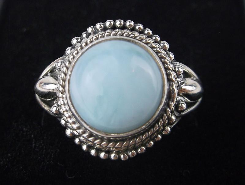 New Boxed Sterling Silver Larimar Ring Size 7 (1 of 1)