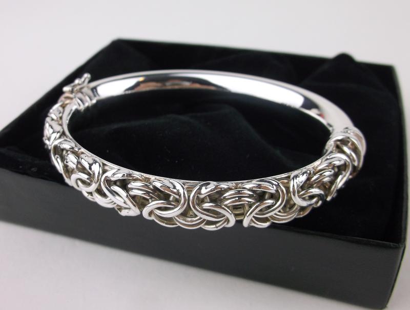 Stunning Heavy Thick Sterling Silver Bracelet (1 of 4)