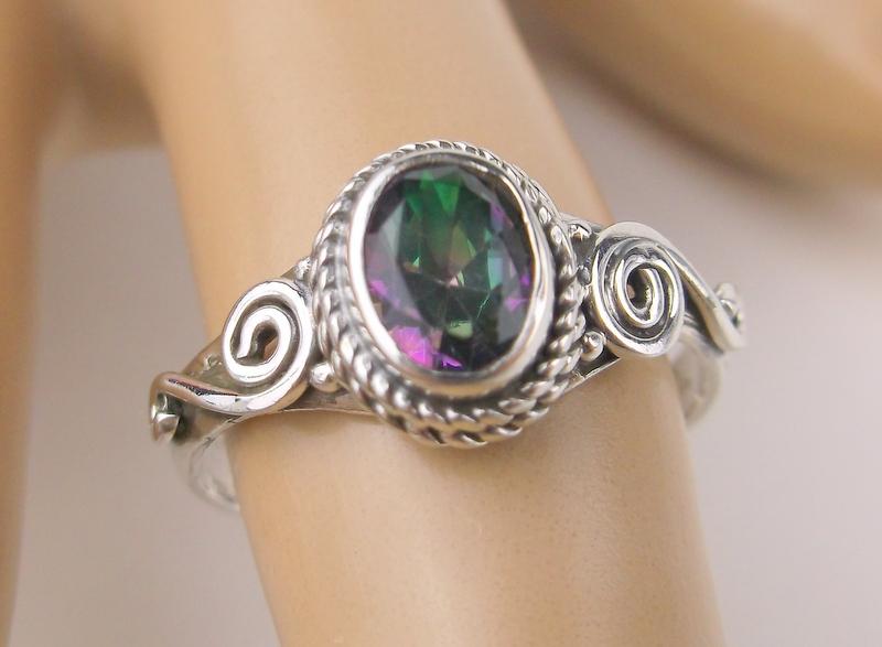 New Sterling Silver Rainbow Topaz Ring Size 8 (1 of 1)