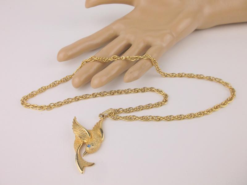 Stunning Vintage Swallow Bird Necklace 20" (1 of 2)