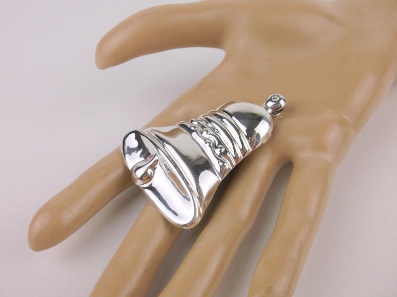 Stunning Large Taxco Sterling Bell Brooch Pendant TS-01 (1 of 3)