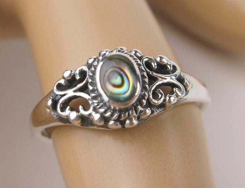 New Sterling Silver Abalone Ring Size 7 (1 of 1)