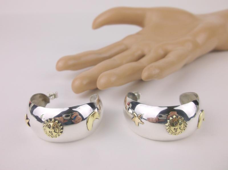 Huge Vintage Taxco Sterling Silver Sun Moon Stars (1 of 2)