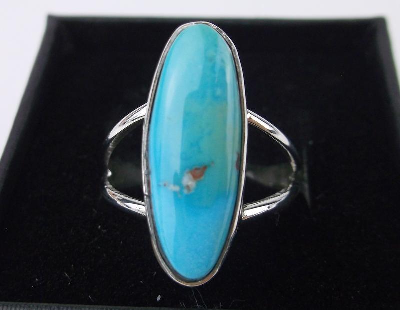 Navajo Scott Skeets Sterling Tibetan Turquoise Ring 6.5 (1 of 2)