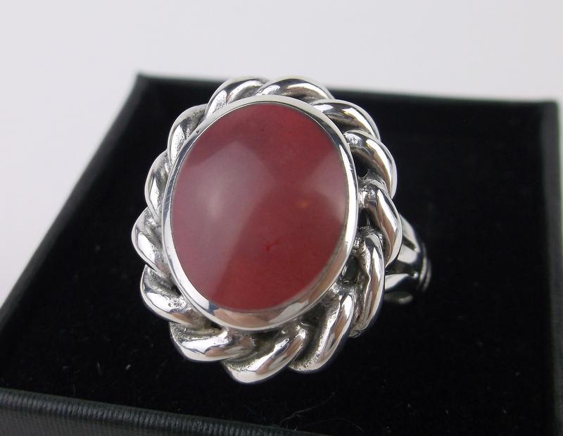 Stunning Boxed Vint Sterling Red Jasper Ring 7 (1 of 2)