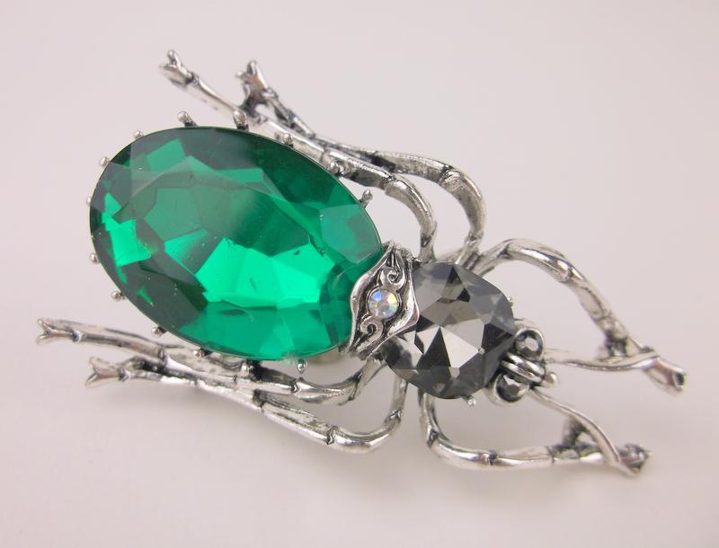 Stunning Large Enameled Rhinestone Insect Brooch (1 of 2)