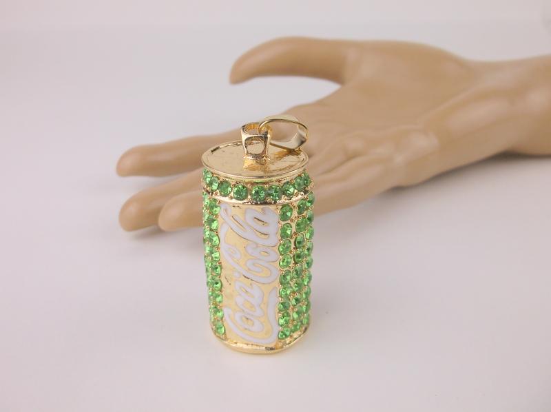 Stunning Large Enameled Rhinestone Coca Cola Pendant (1 of 1)