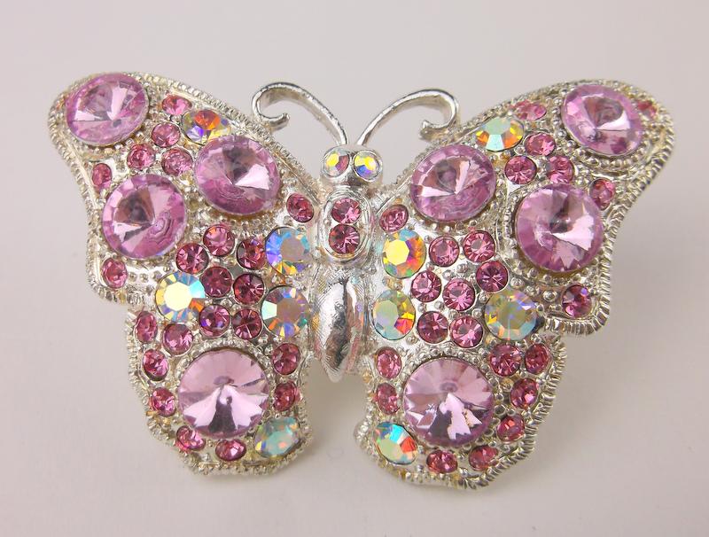 Vintage Enameled Rhinestone Butterfly Brooch (1 of 1)