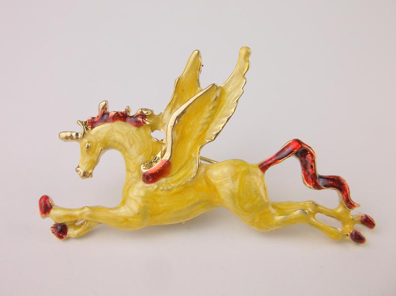 Stunning Enameled Pegasus Brooch (1 of 1)