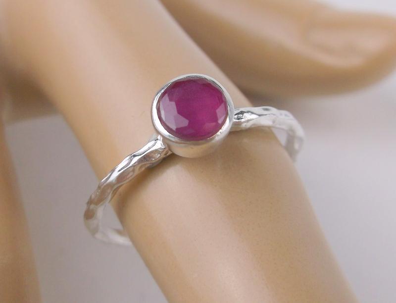 New Sterling Silver Ruby Ring Size 8 (1 of 1)