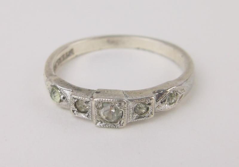 Antique Art Deco Sterling Silver Ring 6.5 (1 of 2)