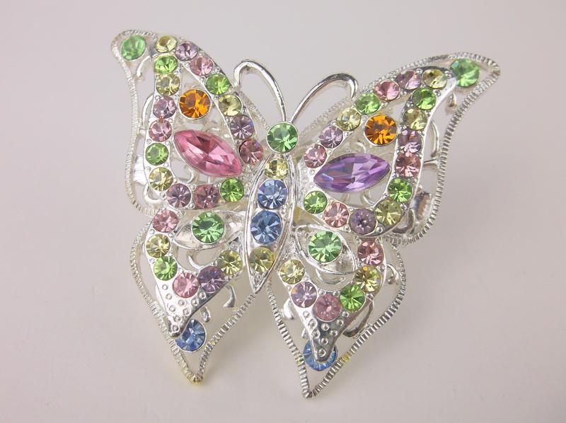 Stunning Large Vintage Rhinestone Butterfly Brooch (1 of 2)