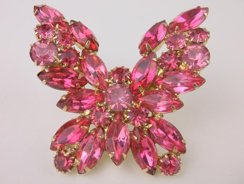 Incred Huge Antique Weiss Rhinestone Butterfly Brooch (1 of 5)