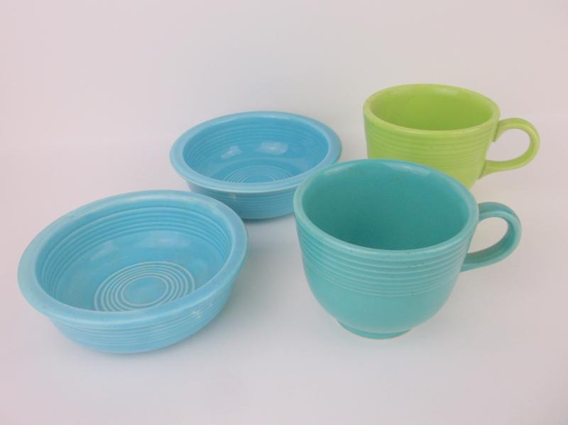 Fiesta Ware Cups and Bowls Lot: excellent condition